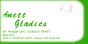 anett gladics business card